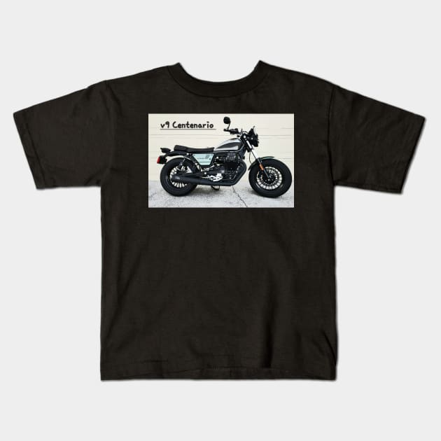 Moto Guzzi v9 Bobber Centenario Kids T-Shirt by Cold Blooded Dummy 